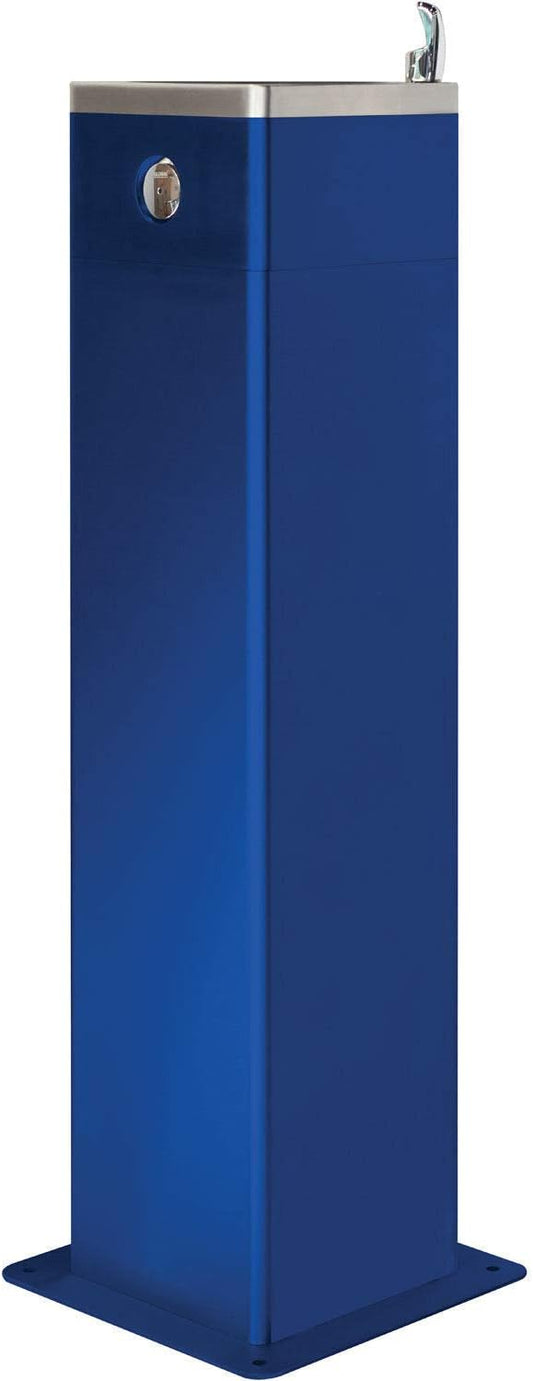 Global Industrial Outdoor Pedestal Drinking Fountain, Blue Powder Coat