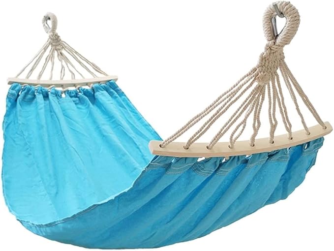 Camping Hammock Bed Hanging Camping Hammock Breathable Casual Anti-Rollover Lightweight Camping for Indoor Outdoor Travel Hiking Beach Hammock Swing (Color : Blue)