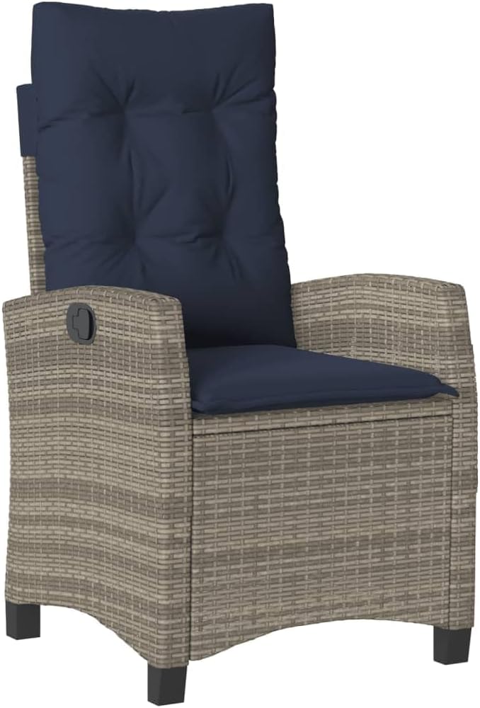 Backyard Furniture Patio Conversation Sets Outdoor Seating 5 Piece Patio Dining Set with Cushions Gray Poly Rattan Suitable for Gardens, Balconies, Decks
