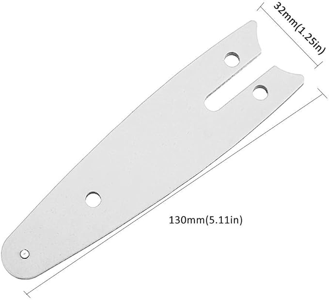 Mini Electric Chainsaw, Rechargeable Handheld Pruning Cutting Tool for Wood Trimming Silver Aluminum Alloy 28cm Chain 13 x 3.2 x 0.3cm Guide Rod 1 Set