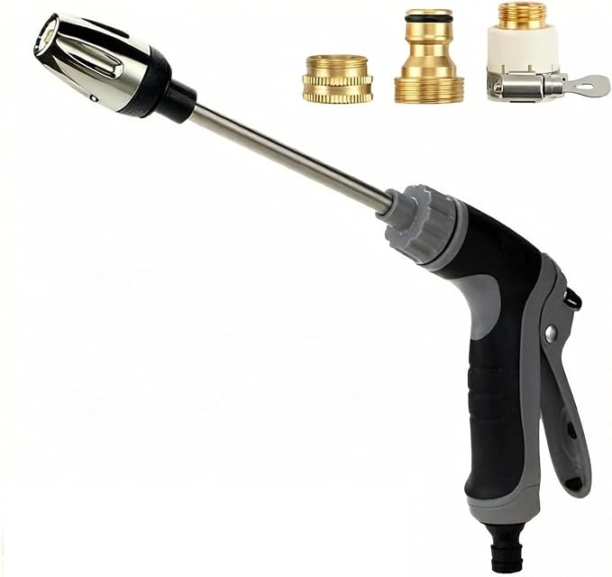 High Pressure Washer Wand,360°Rotating Hydro Jet Power Washer Nozzle,Durable Stainless Steel Garden Hose Attachment for Car Washing,Window Cleaning Plant Watering,3 Spray Modes