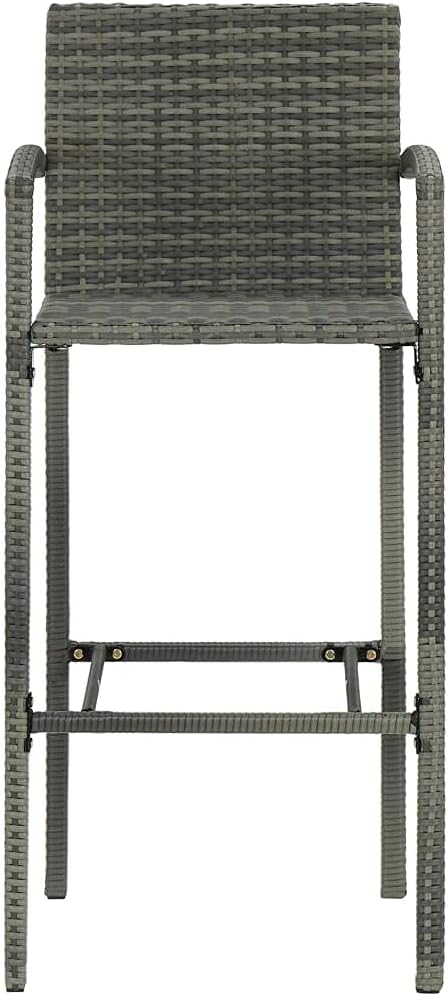 Patio Bar Set with Cushions,Garden Table and Chairs Sets,Garden Conversation Sets, Outdoor Patio Furniture,for Patio,Backyard,Garden,3 Piece Poly Rattan Gray