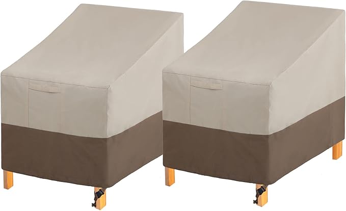 PHI VILLA Patio Chair Covers Set of 2, Outdoor Furniture Cover Waterproof & Heavy Duty Deep Seating Lounge Chair Cover for Deck Lawn Garden, Medium, W31 x D38 x H31