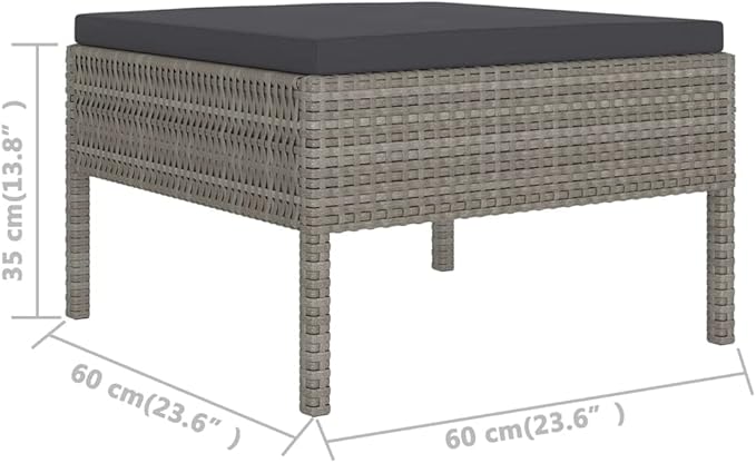 8 Piece Patio Lounge Set with Cushions,Patio Sofa,Outdoor Daybed,Outdoor Furniture Sets,Patio Seating,Patio Conversation Sets,Modern Set,Patio Furniture Set,Front Porch Furniture, Poly Rattan Gray