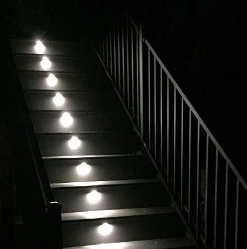 Pack of 20 Low Voltage LED Deck Lighting Kit Stainless Steel Waterproof Outdoor Landscape Garden Yard Patio Step Decoration Lamps LED In-ground Lights (Cold White)