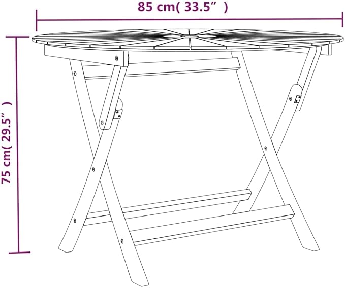 vidaXL Dining Table, Outdoor Folding Patio Table, Wooden Garden Table for Porch Yard Balcony Deck Lawn, Farmhouse Style, Solid Wood Teak