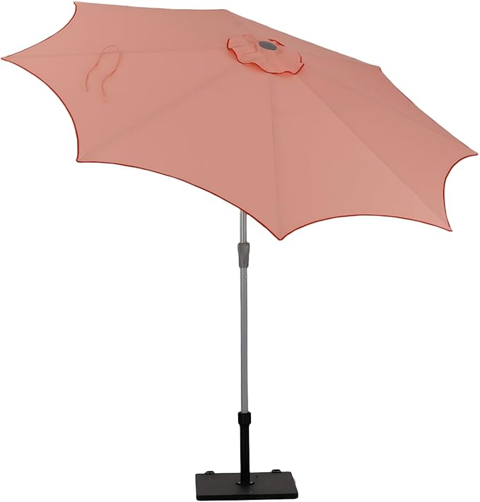 Tempera Patio Umbrellas Arc Edge Outdoor Table Market Umbrellas with Crank & Pust Button Tilt|Auto-Tilt, 8 Steel Ribs, High Color-Fastness Canopy
