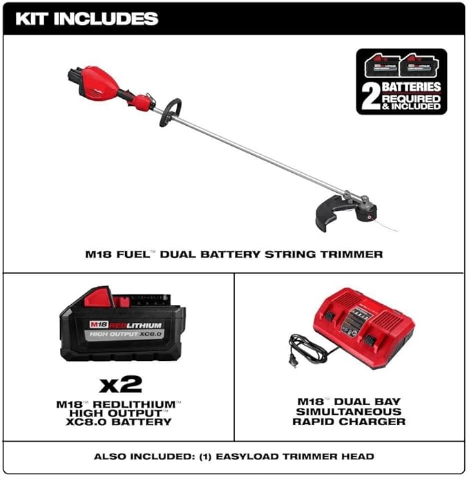 for Milwaukee.v M18 Fuel 17 inch Dual Battery String Trimmer Kit + TPT Premium cart