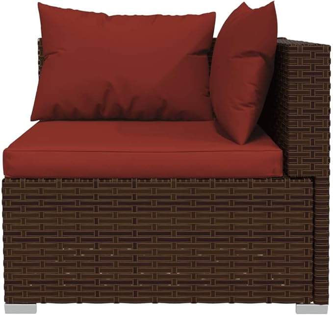 13 Piece Patio Lounge Set with Cushion, Furniture Conversation Sets Patio Lounge Set Piece Patio Set Outdoor Patio Sectional s Poly Rattan Brown