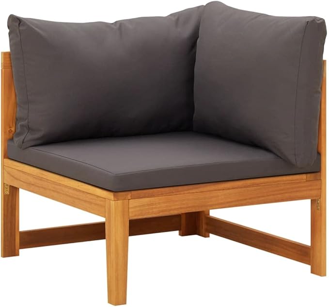 Patio Lounge Set with Dark Gray Cushions,Patio Furniture Sets,Patio Conversation Sets,Outdoor Furniture Sets,for Garden,Backyard,Outdoor,5 Piece Acacia Wood