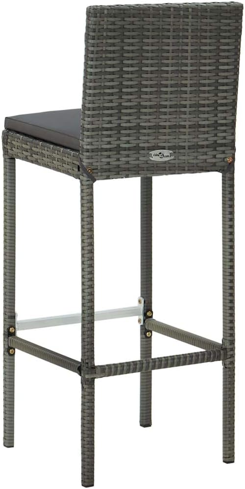 5 Piece Patio Bar Set with Cushions,Garden Table and Chairs Sets,Garden Conversation Sets, Outdoor Patio Furniture,for Patio,Backyard,Garden,Poly Rattan Gray