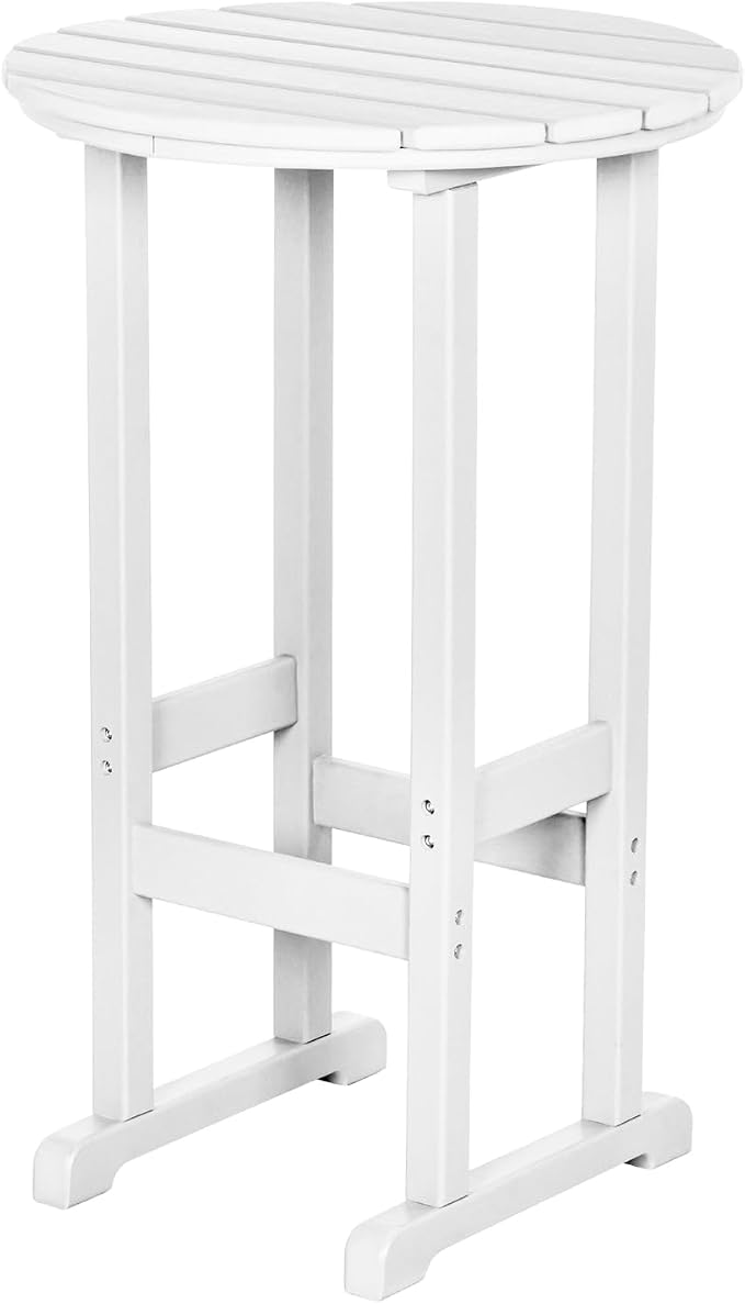 nalone 40" Outdoor Bar Table, All Weather HDPE Bar Height Patio Table Counter Round Patio Cocktail Bar Tables, Tall Bistro Pub Table for Deck, Porch, Backyard, Garden