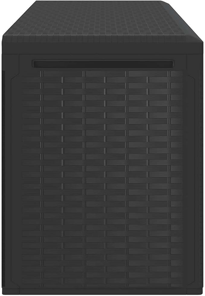 Anthracite Polypropylene Outdoor Storage Box, 44.9x18.5x23.6 in, Weatherproof Deck Box for Patio Cushions, Tools, Toys, 290L Capacity, Secure Lock