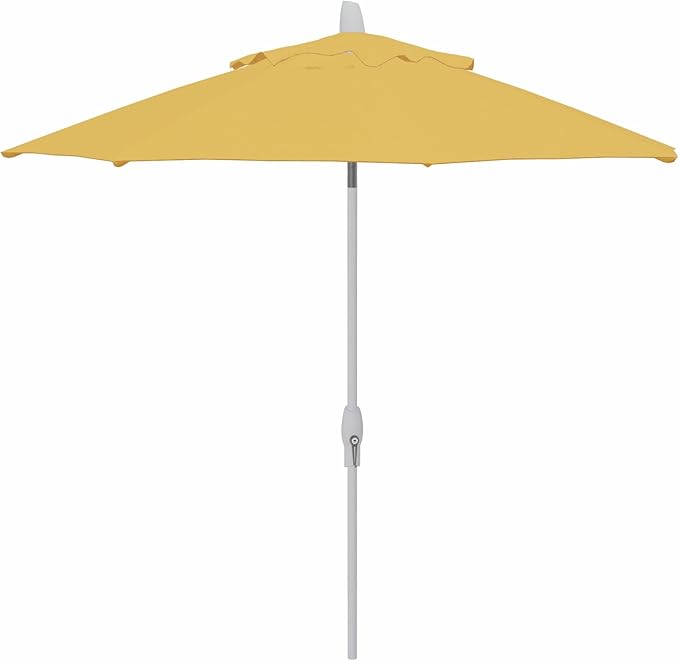 Treasure Garden 9ft Patio Umbrella – Outdoor Furniture Market Umbrella – Deluxe Auto-Tilt – White Aluminum Frame (O’bravia, Lemon)