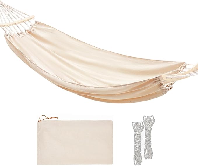 Double Outdoor Hammock for 2, 700 Lb Capacity, Durable Canvas for Ultimate Relaxation, Ideal for Patios, Gardens, Backyards & Indoor Use 190 * 80 cm