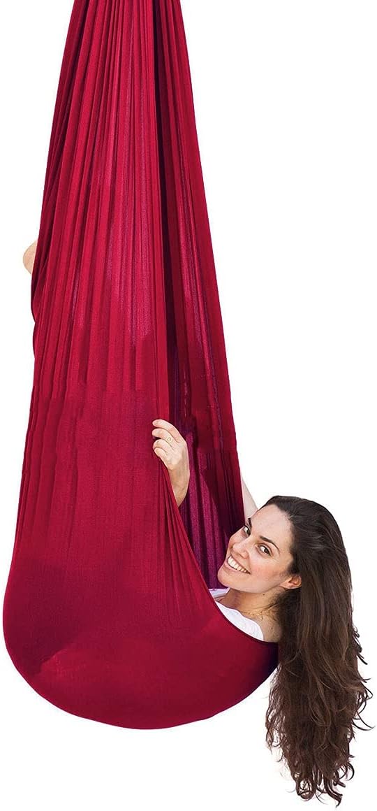Sensory Swing for Adults Kids Indoor Therapy Swing Outdoor Calming Cuddle Snuggle Hammock Adjustable Durable Fabric Compression Swing for Autism ADHD Aspergers