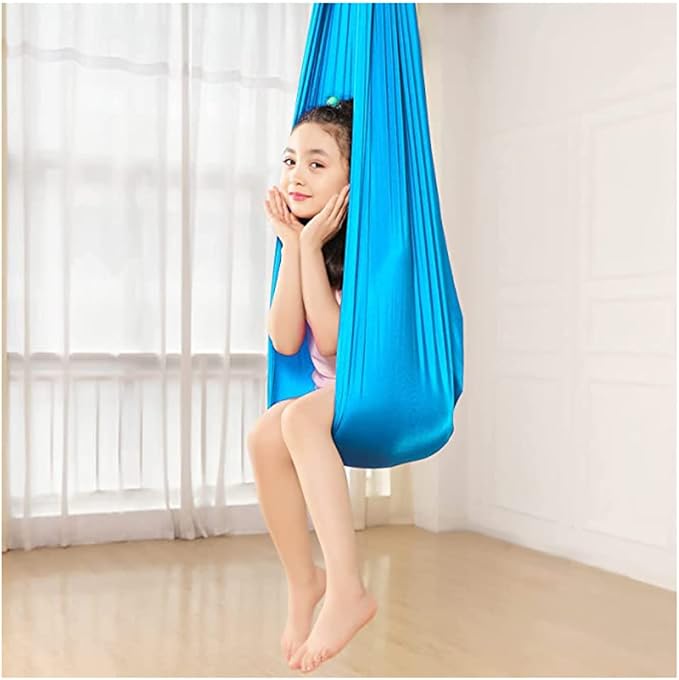 Indoor Swing, Therapy Swing Snuggle Cuddle Hammock With Special Needs For Kids And Adults Sensory Disorders, ADHD, Autism, Anxiety, Sensory Integration ( Color : Sky blue , Size : 100*280CM/39*110in )