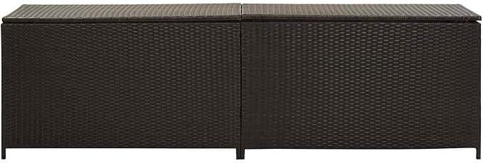Extra Large Outdoor Storage Deck Box, 78.7 inch Resin Wicker Patio Storage Chest with Powder-Coated Steel Frame, Weather-Resistant Container for Garden Cushions, Pillows and Tools, Brown