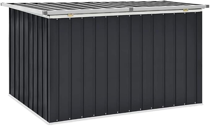 Outdoor Storage Box Large Galvanized Steel Deck Container for Garden Patio Pool Accessories Anthracite 58.7 x 39 x 36.6 Inches