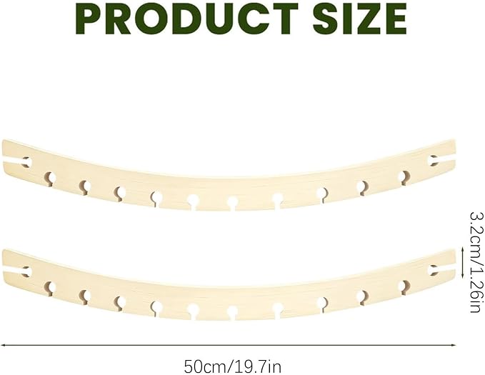 Hammock Spreader Bars 2pcs, 12 Hole Detachable Wooden Design, 40cm/50cm, Outdoor Hanging Hämmock Support Bars, Hammock Replacement Accessories, for Garden Camping Patio