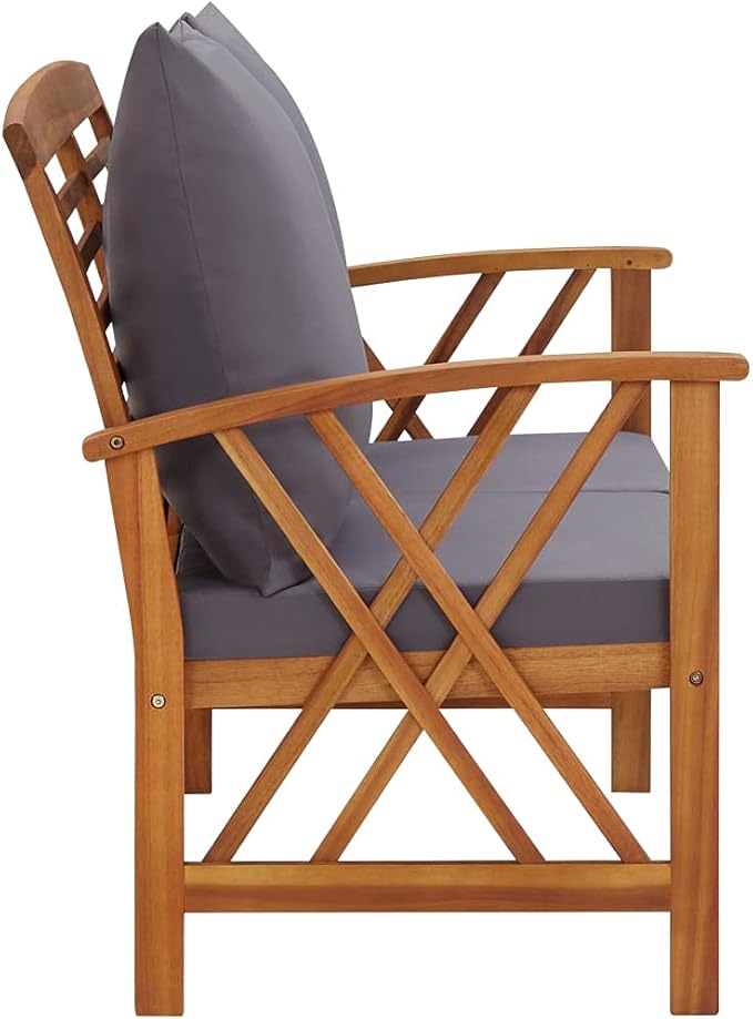 Patio Lounge Set with Cushions,Outdoor Patio Furniture,Outdoor Chat Conversation Set,Garden Furniture Sets,for Patio,Backyard,Garden,3 Piece Solid Acacia Wood