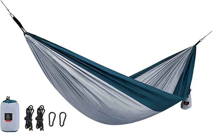 Camping Hammock, Brazilian Hammock Two Person Bed for Backyard, Porch, Outdoor and Indoor Use - Soft Woven Cotton Fabric(Gray)