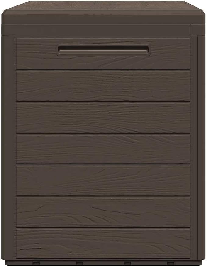Rectangular Outdoor Storage Box Brown Polypropylene 30.7 x 17.3 x 21.7 in for Patio Garden Deck Pool Toys and Gardening Tools