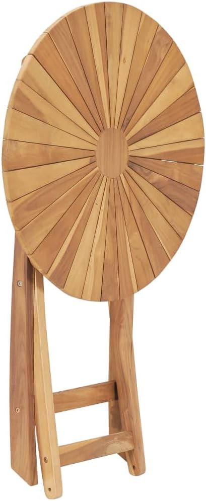 vidaXL Solid Teak Wood Folding Patio Table Garden Outdoor Balcony Backyard Terrace Dining Dinner Dinette Wooden Home Decor Furniture