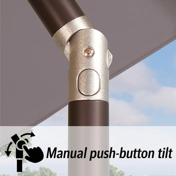 Treasure Garden 9-Foot (Model 920) Push Button-Tilt Market Umbrella replacement frame with Bronze Finish