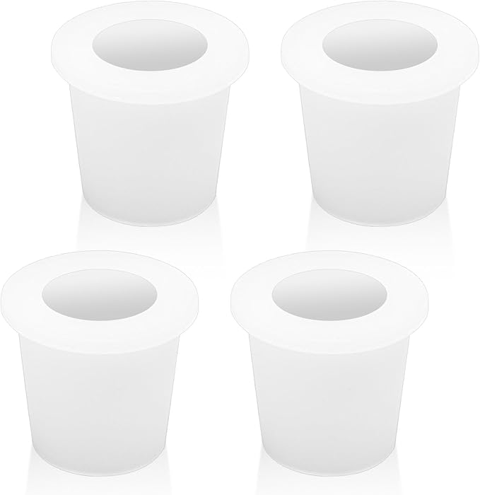 4Pcs Patio Table Umbrella Hole Ring Plug, Silicone Pool Umbrella Sleeve Stabilizer Cone Wedge, Umbrella Table Ring Hole Insert for 1.5 Inch Pool Umbrella Adapter or 2-2.5 Inch Table Hole (White)