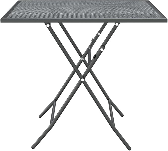 vidaXL Patio Table Patio Side Table Outdoor Coffee End Table for Patio Yard Balcony Garden 31.5"x31.5"x28.3" Expanded Metal Mesh Anthracite