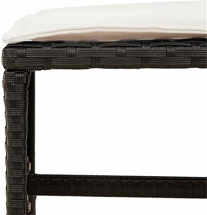 Afuera Living 11 Piece Poly Rattan Garden Dining Set, Black and Brown Finish, Acacia Wood Table, UV-Resistant PE Rattan, Removable Cushions, Seats 10, Outdoor Patio Furniture for Backyard or Sunroom