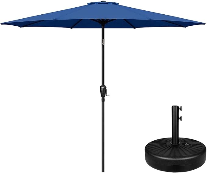 Simple Deluxe 9ft Outdoor Market Table Patio Umbrella with Button Tilt