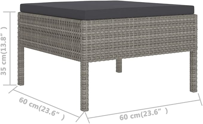 Patio Lounge Set with Cushions,Patio Furniture Sets,Patio Conversation Sets,Outdoor Furniture Sets,for Garden,Backyard,Outdoor,11 Piece Poly Rattan Gray