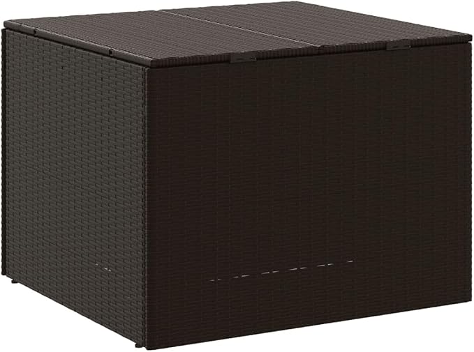 Garden Storage Box 291L, Outdoor Deck Box with Water-Resistant Bag, Durable Poly Rattan Patio Organizer for Cushions, Blankets, and Pillows, Brown