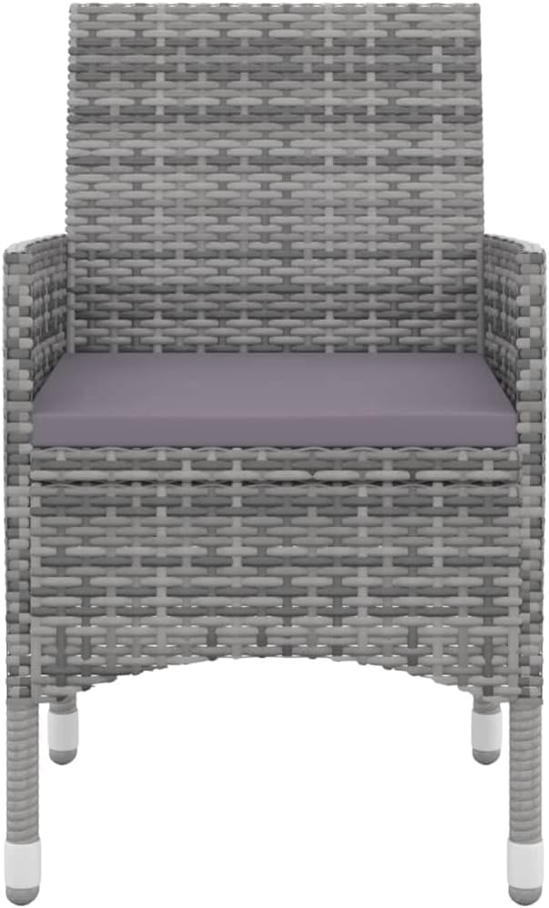 Patio Dining Set with Cushions,Patio Lounge Set,Outdoor Table and Chairs Set,Terrace Conversation Set Furniture,Outdoor Furniture,for Garden,Backyard,3 Piece Poly Rattan and Glass