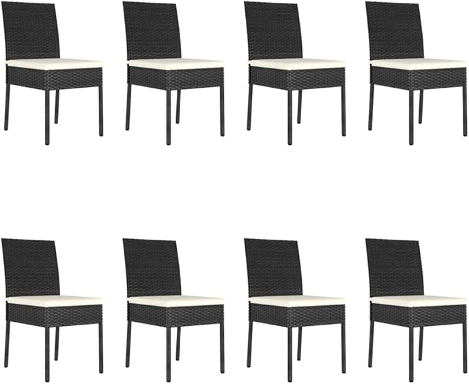 Patio Dining Set,Outdoor Seating Set,Patio Conversation Sets,Patio Table,for The Patio, Deck, Front Porch, Poolside or Balcony Poly Rattan Black