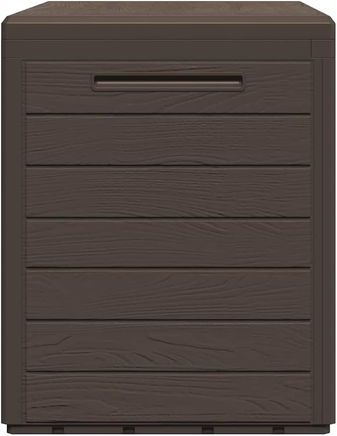 Polypropylene Patio Storage Box Brown 30.7x17.3x21.7 Inches, Outdoor Cushion Storage Chest for Pillows and Blankets, Garden Toolbox with Timeless Design