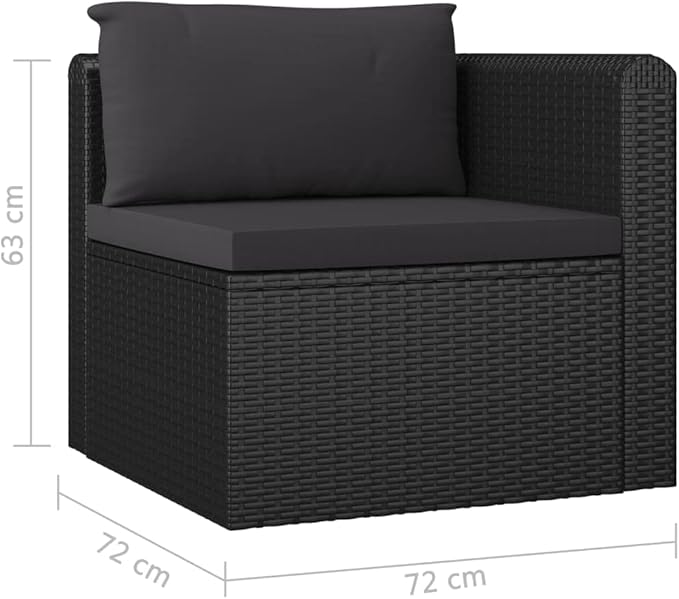 Patio Furniture Set,Outdoor Sectional Furniture Set,Outdoor Dining Set Sectional Sofa Patio Conversation Set,4 Piece Patio Sofa Set with Cushions Poly Rattan Black