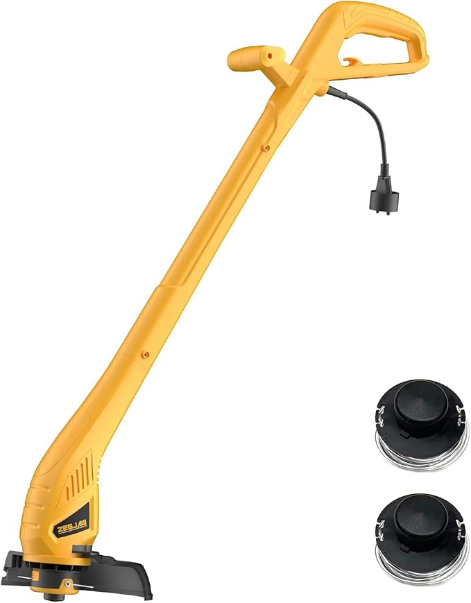 ZEGJAW Weed Wacker Corded, 9 Inch Electric Weed Wacker with 2 Pcs Replace Spool Trimmer Lines, String Trimmer for Lawn Care
