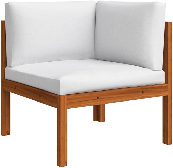 Patio Lounge Set with Cushions,Outdoor Patio Furniture,Outdoor Chat Conversation Set,for Patio,Backyard,Garden,Outdoor,5 Piece Cream Solid Acacia Wood