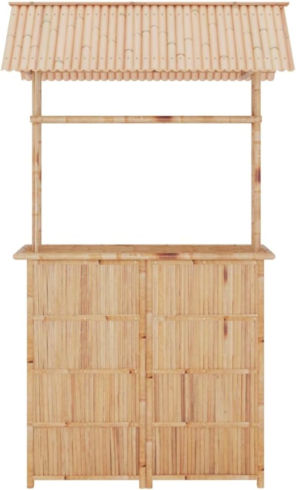 3 Piece Bar Set, Bistro Set Porch Furniture Set Front Porch Furniture Patio Conversation Set for Poolside Garden Negotiation Area Exhibition Bamboo