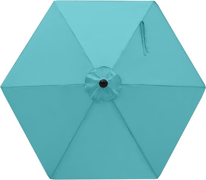 MASTERCANOPY Patio Umbrella 7.5 ft Replacement Canopy for 6 Ribs-Turquoise Canopy Only