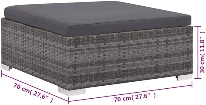 6 Piece Patio Lounge Set with Cushions, Front Porch Furniture Outdoor Sofa Sets Patio Conversation Set Porch Furniture Set for Exhibition Piazza Poolside Negotiation Area Poly Rattan Gray