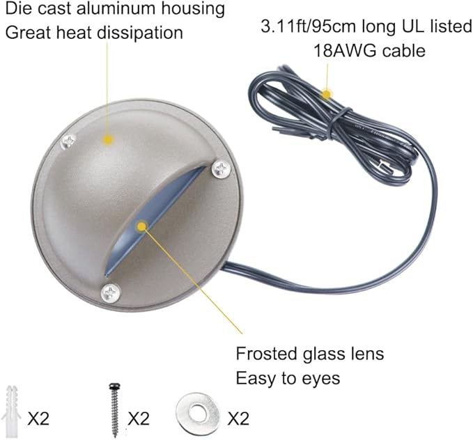 Low Voltage LED Deck Lights Color Changing, 2W 12-24VAC/DC Replaceable RGBW G4 LED Bulb for Christmas Low Voltage Deck Lighting 2-Count with Waterproof Connectors