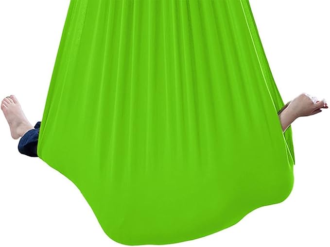 Sensory Swing for adults Indoor kids Therapy Swing Soothing Calming Snuggle Hammock durable soft strong fabric swing Beneficial to child's spatial awareness ( Color : Grass green , Size : 1.5M x 2.8M