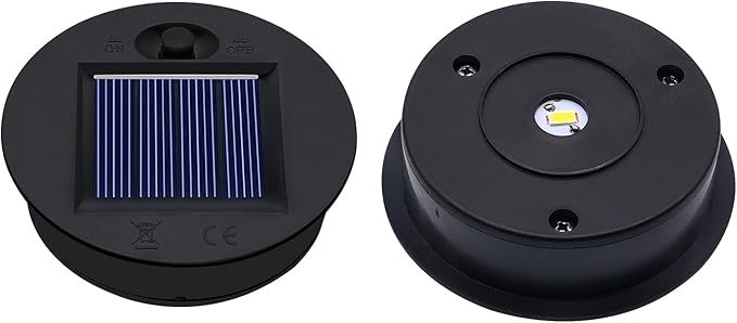 Solar Lights Replacement Top 2 Pack - 2.76 Inches Outdoor Replacement Solar Light Parts, LED Solar Lantern Light Lids, Waterproof Solar Lights Replacement Top Kit for Outdoor DIY Hanging Lanterns