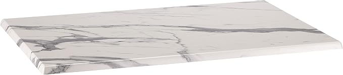 HBS 30" x 48" White Marble, Indoor/Outdoor All-Season EnduroTop Table Top