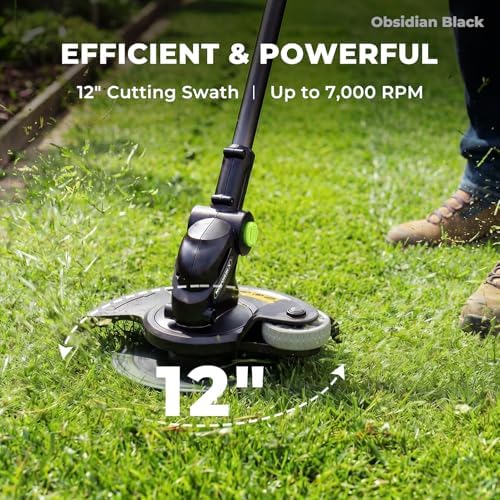 NovorikX 12'' Cordless String Trimmer & 350 CFM Leaf Blower Combo, 3 Batteries & Charger Included