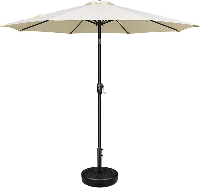 Simple Deluxe 9ft Outdoor Market Table Patio Umbrella with Button Tilt